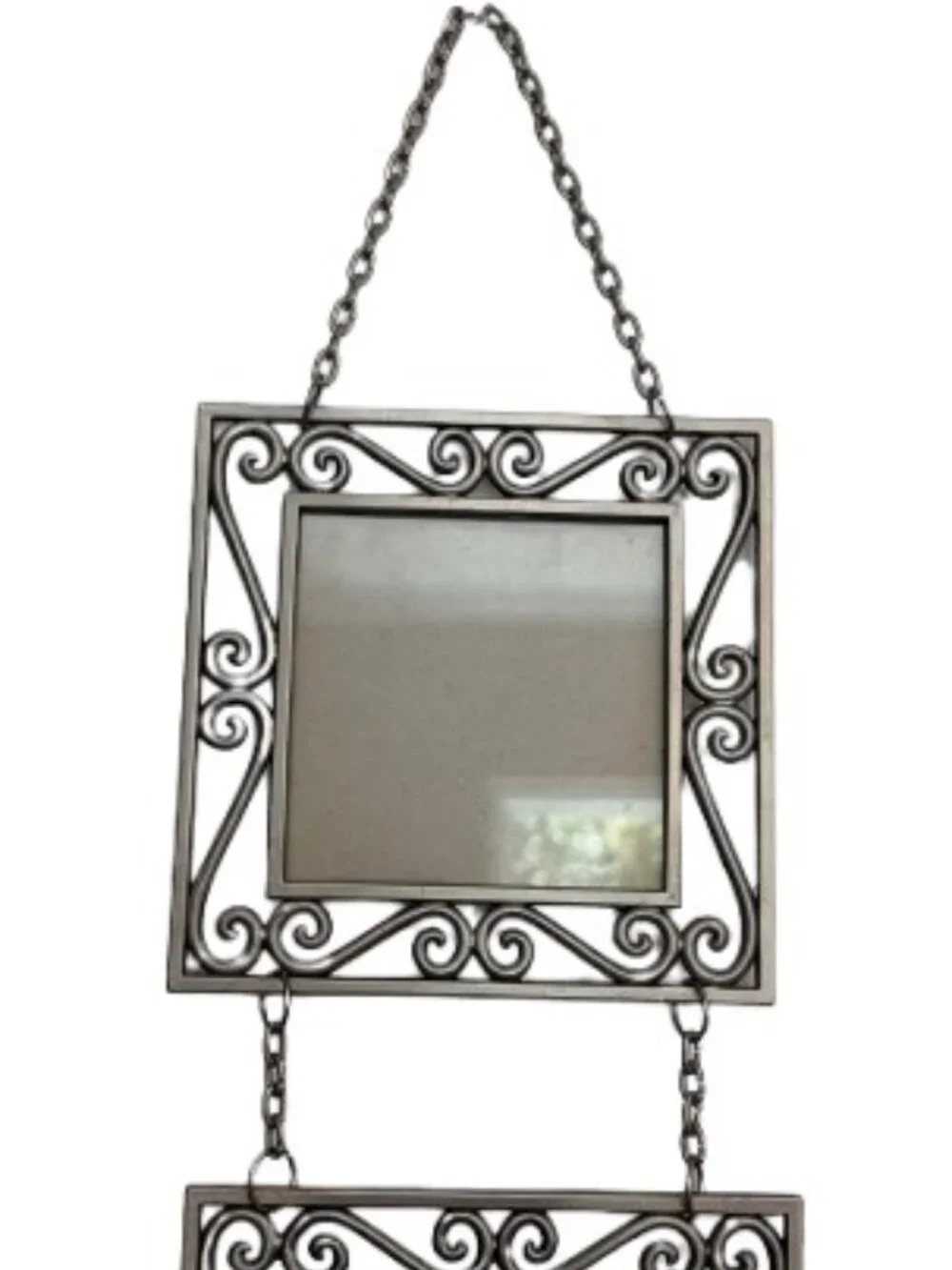 Vintage 1998 Bombay Co Triple Hanging Antique Silver Photo Frames  23